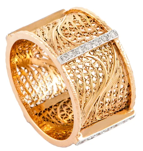 Image ANEL OURO AMARELO 88 DIAMANTES 0,48 cts