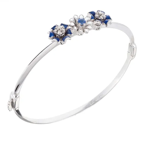 Imagem Escrava Ouro Branco com Safira