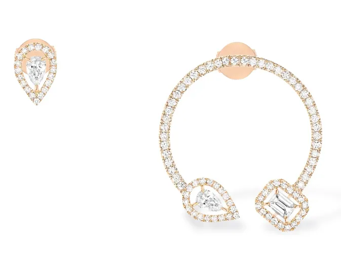 Imagem Brincos My Twin ouro rosa com diamantes