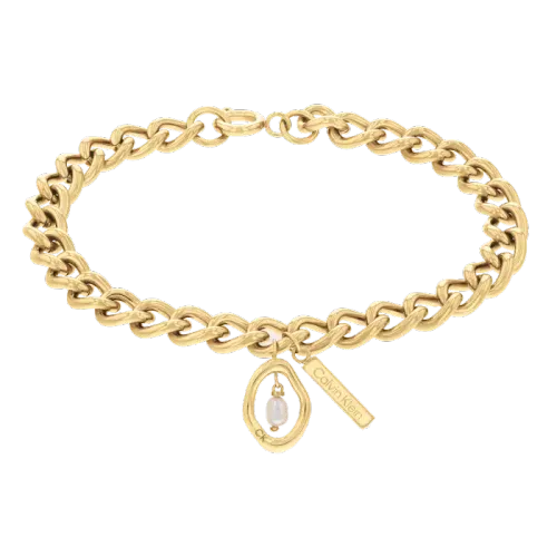 Pulseira em Dourado com Pérola                              