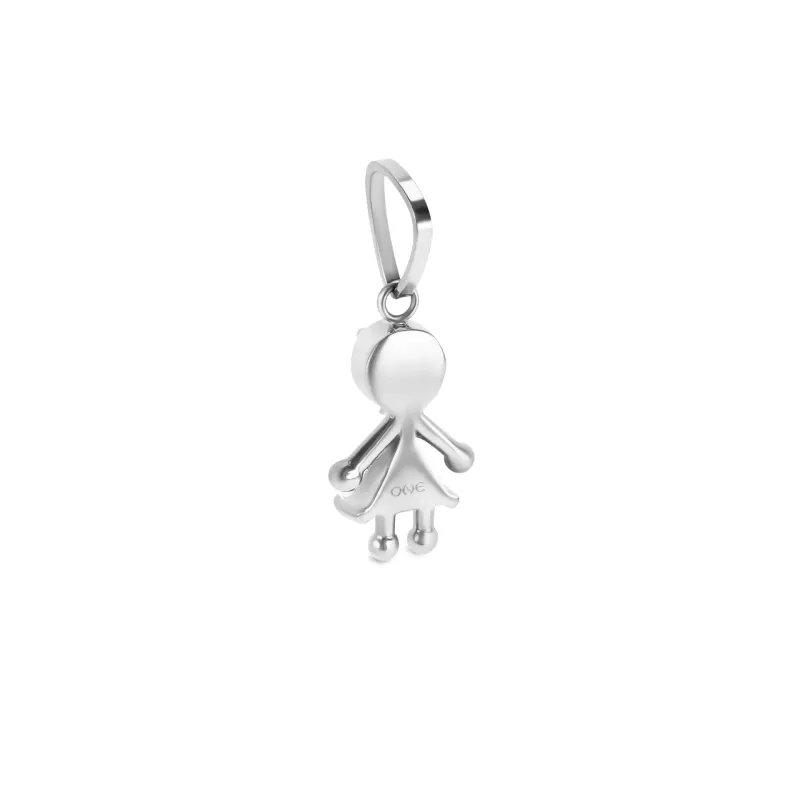 One Energy Girl Crystal Silver Charm OJEBC726