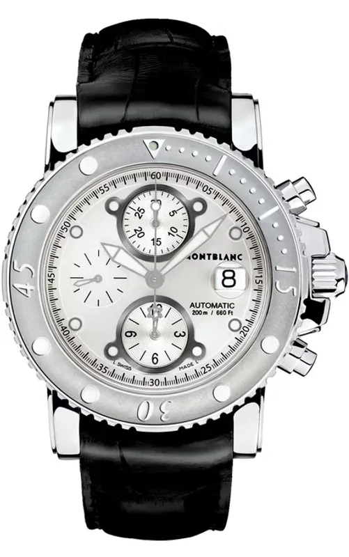 Montblanc RELOGIO MONTBLANC SPORT 44mm CHRONO SLV DIAL/BLC ALLIG STRAP 104280