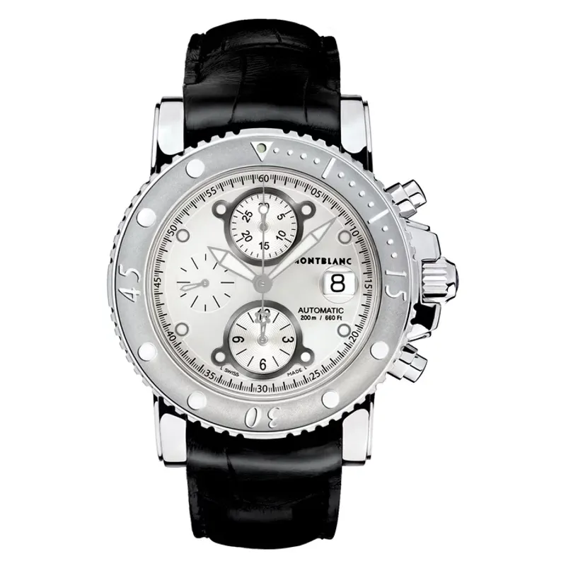 Montblanc RELOGIO MONTBLANC SPORT 44mm CHRONO SLV DIAL/BLC ALLIG STRAP 104280