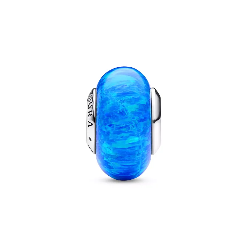 Pandora Sterling silver charm with deep blue lab-created opal 791691C02