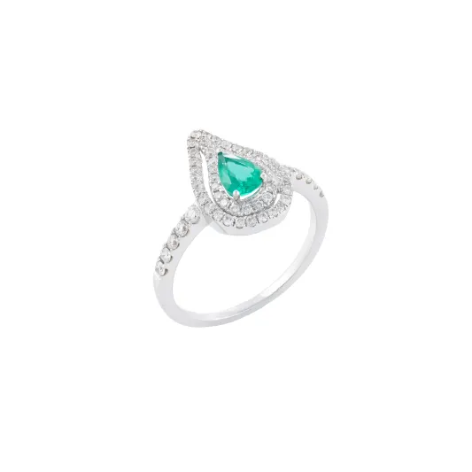 Marcolino White Gold Ring with Emerald 90608M/001