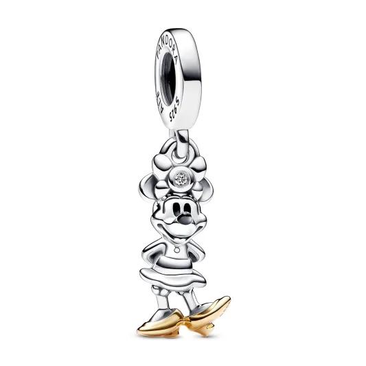 Pandora Disney 100 Minnie sterling silver and 14k gold dangle 792559C01