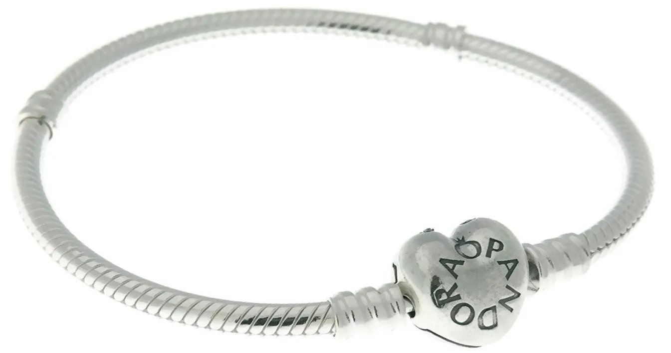 Silver PANDORA Bracelet with Heart Clasp