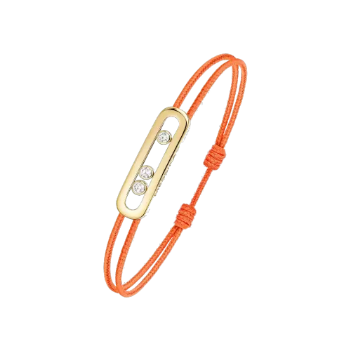 Image MESSIKA CARE(s) Diamond Orange Cord Bracelet in Yellow Gold