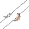 Feather sterling silver and 14k rose gold-plated collier 382575C01-45