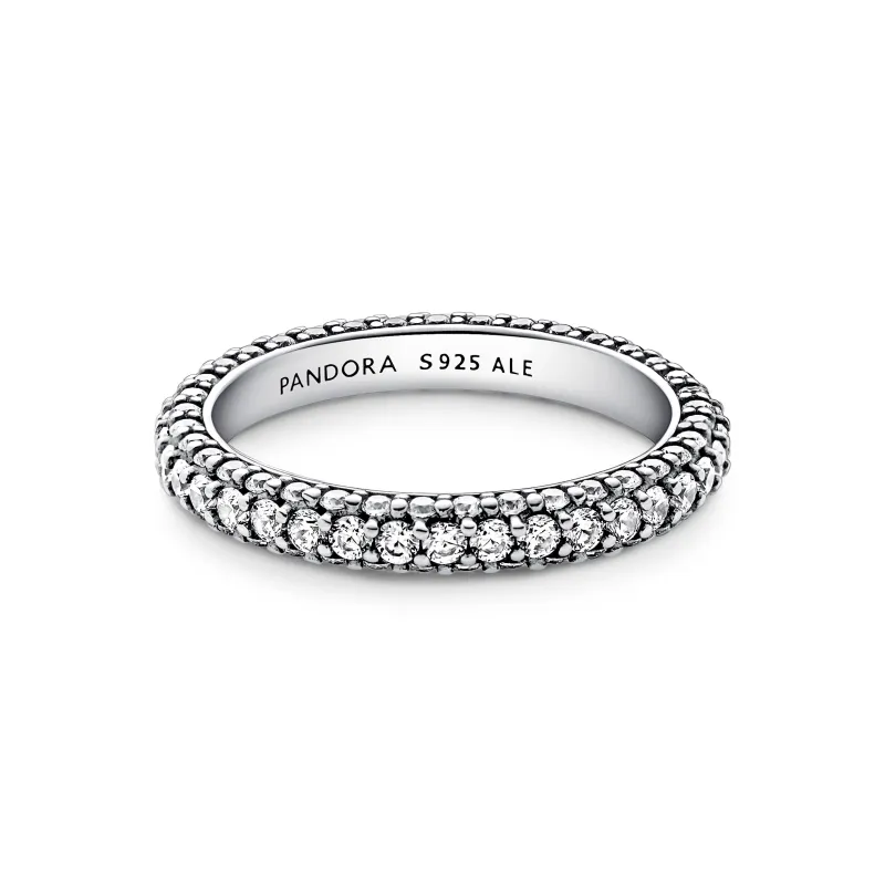 Pandora Sterling silver ring with clear cubic zirconia 192627C01-52