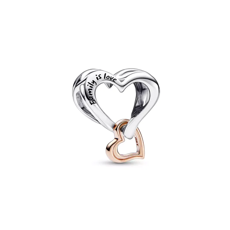 Pandora Openwork heart sterling silver and 14k gold-plated charm 782642C00