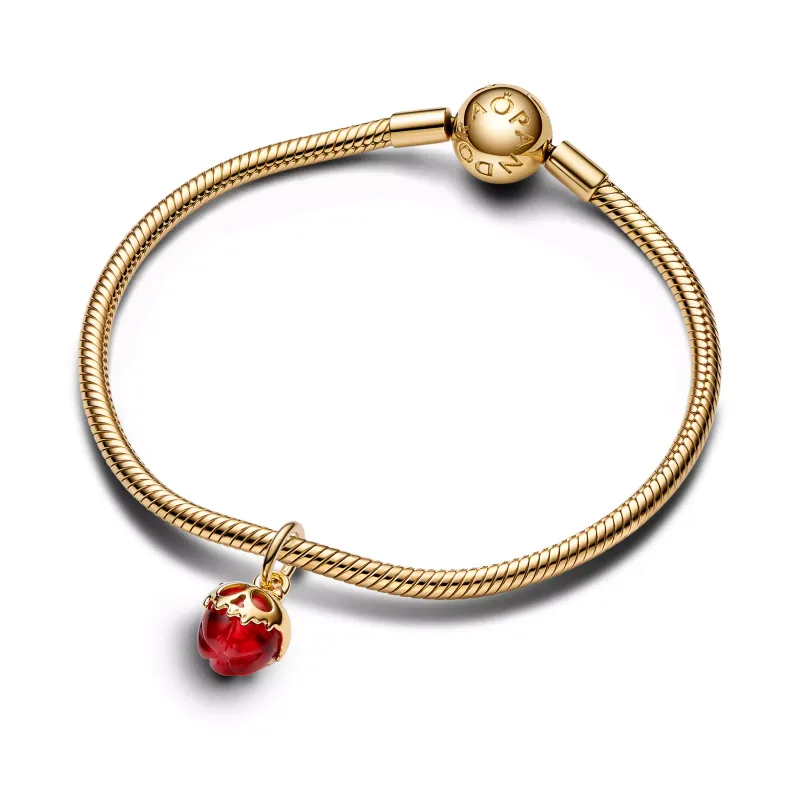 Pandora Disney Villains Evil Queen apple 14k gold-plated dangle with 763421C01