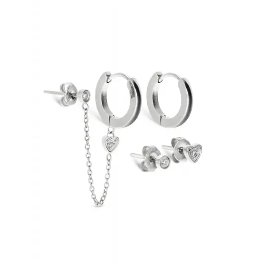 One Set de Brincos Silvery Four OJSESF03S