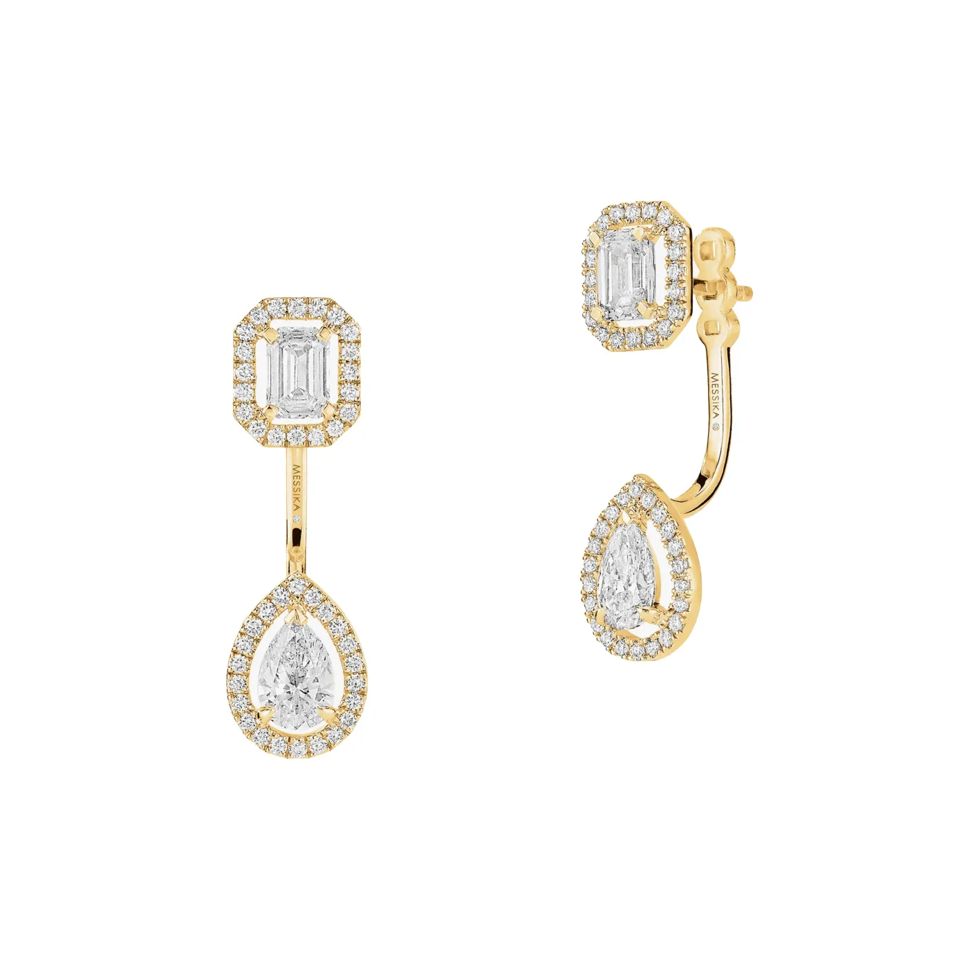 Yellow gold earrings with diamonds My Twin