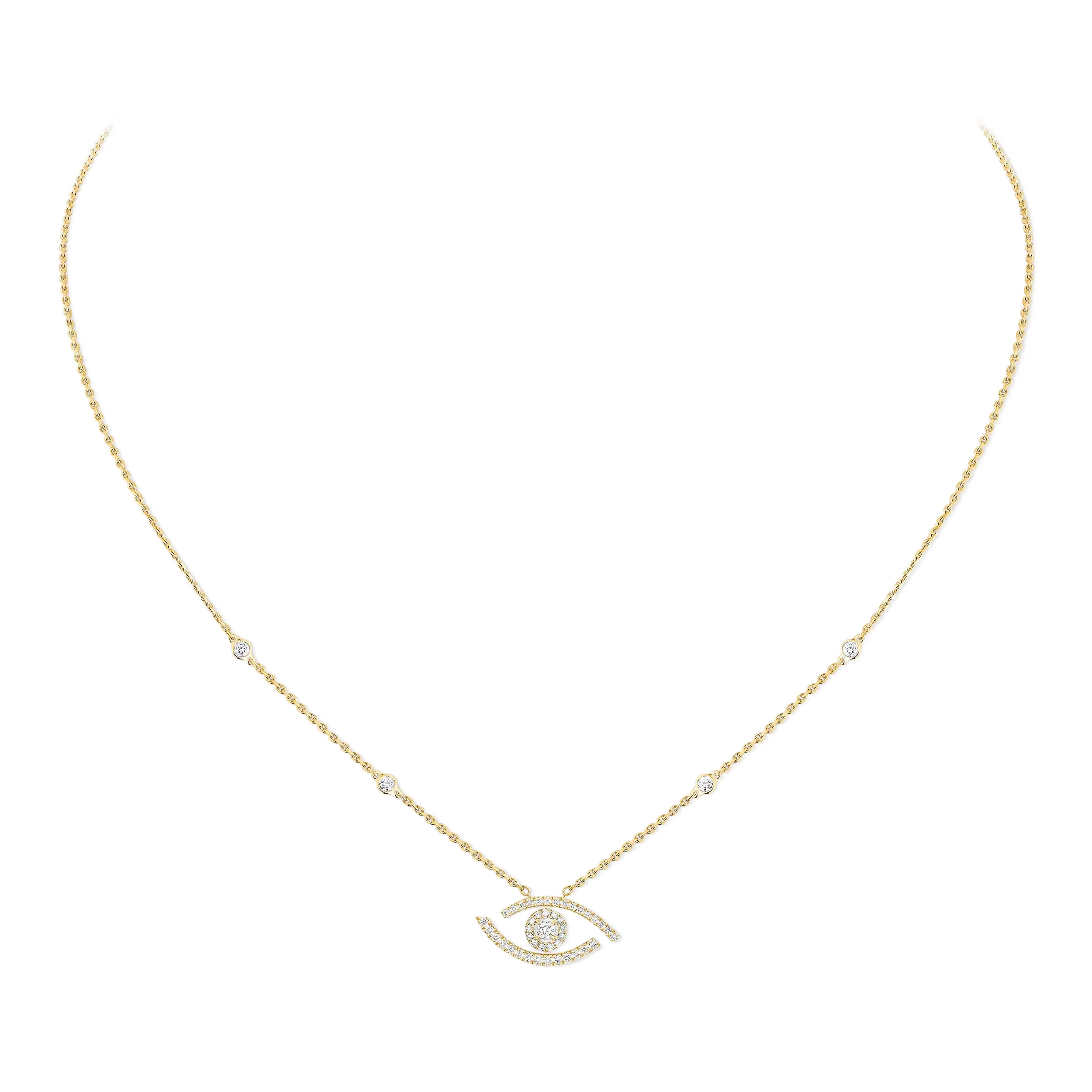 Fio Lucky Eye ouro amarelo com diamantes