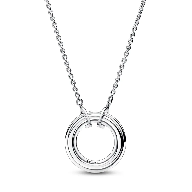 Pandora Logo sterling silver and 14k rose gold-plated necklace 382772C01-50