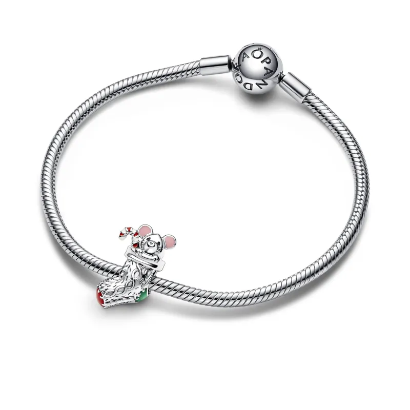 Pandora Festive Mouse & Stocking Charm 792366C01