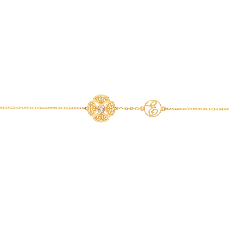 Eleutério Pulseira Ouro Branco PLOA0108