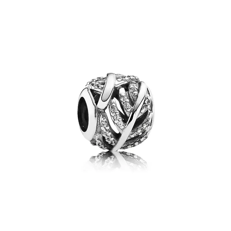 Pandora Conta Ag Zirconia Pavee Folha 791186CZ