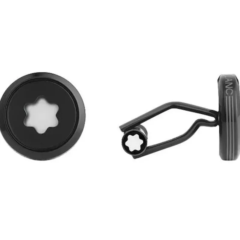 Montblanc Botões de Punho Starwlaker Black Cosmos Steel 129788