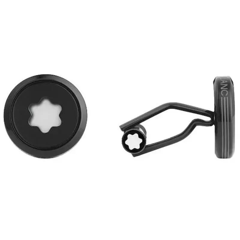 Montblanc Cufflinks Starwlaker Black Cosmos Steel 129788
