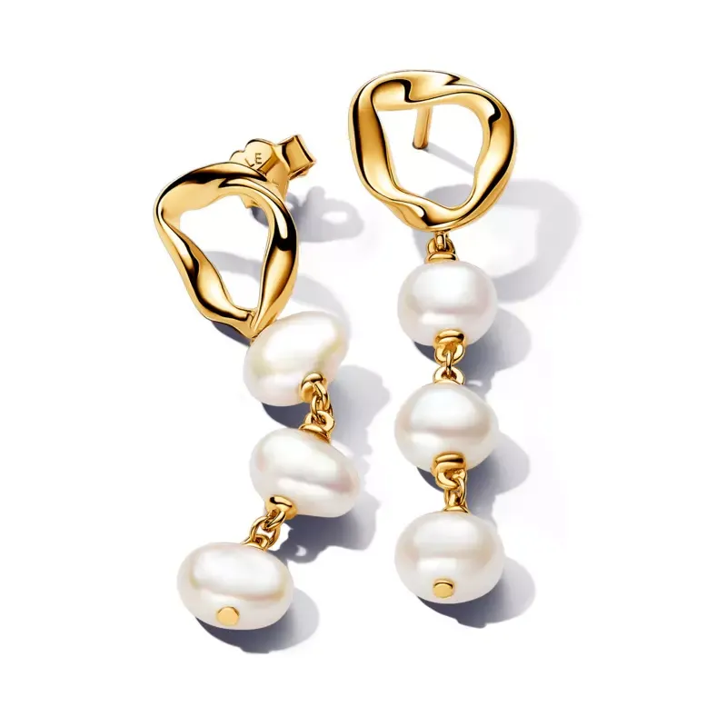 Pandora Brincos de pérolas de cultura de água doce com formato de cí 263263C01