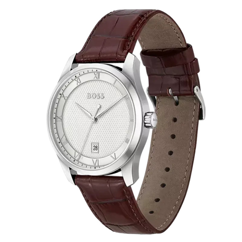 Boss Principle Silver/Brown Calfskin 1514114