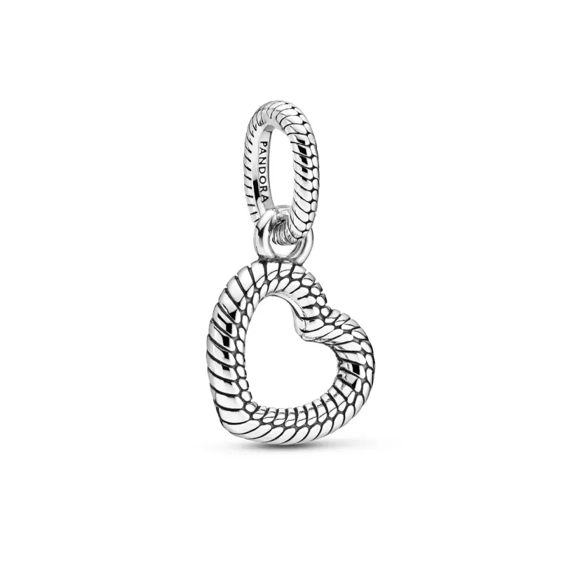 Pandora Snake Chain Pattern Open Heart Pendant 399094C00