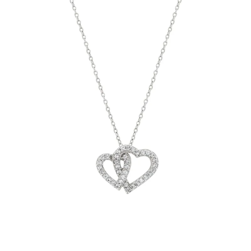 Unike Colar Classy Double Heart UK.CL.1204.0016