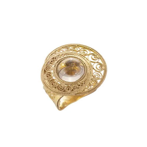 Image Silver Filigree Ring - Quart Fumê