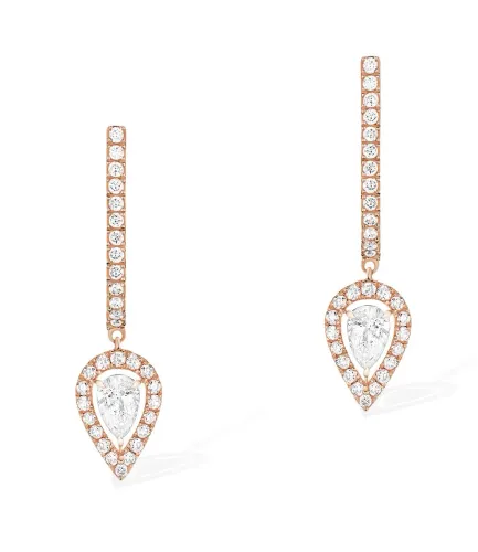 Brincos Joy ouro rosa com diamantes