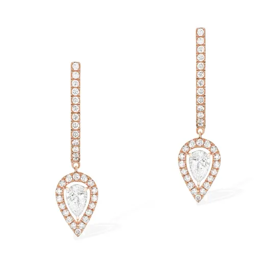 Messika Brincos Joy ouro rosa com diamantes MEK.10.BR.07480.PG