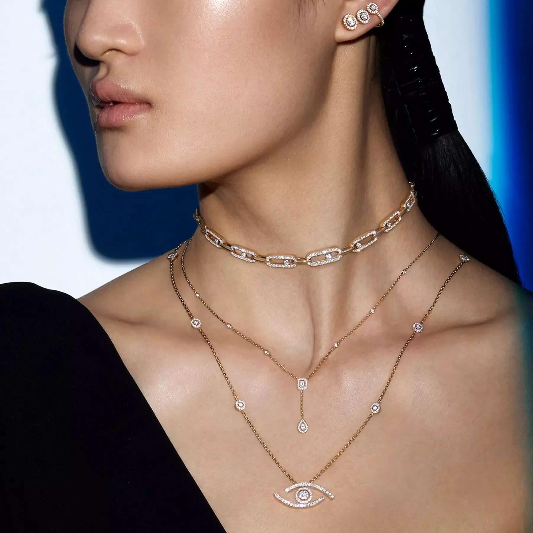 Colar My Twin Ouro Branco com Diamantes