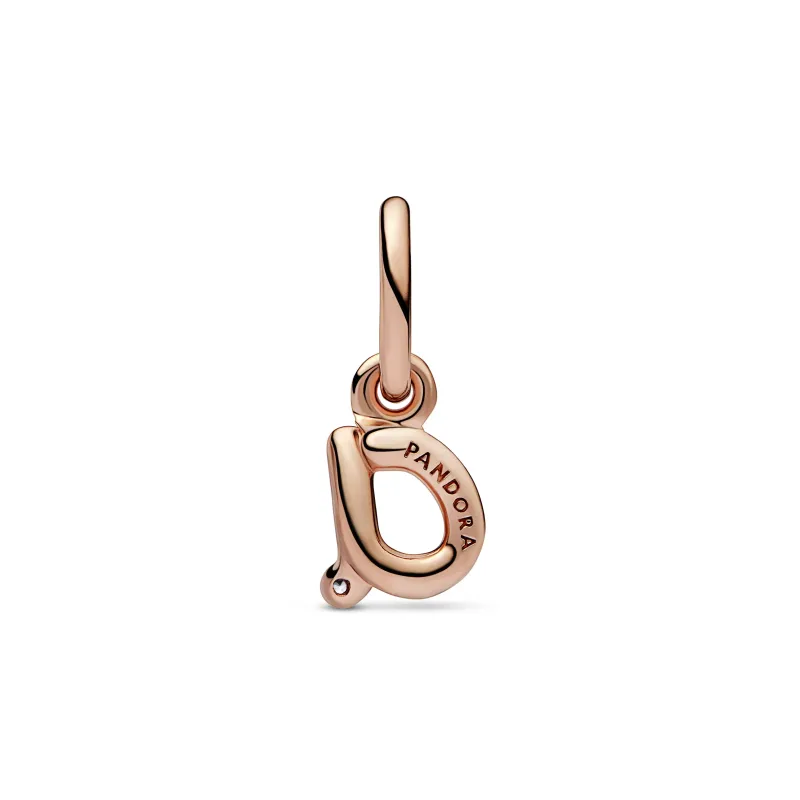 Pandora Letter a 14k rose gold-plated dangle with clear cubic zircon 782531C01