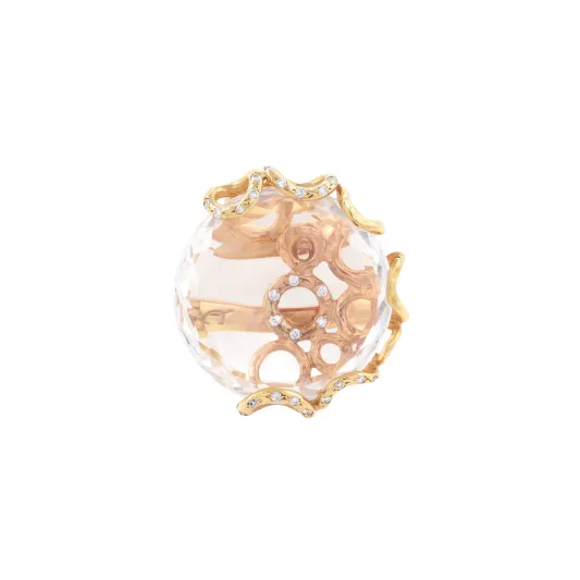 Marcolino Rose Gold Calgaro Ring with Rock Crystal OR202AN/XL/BRR