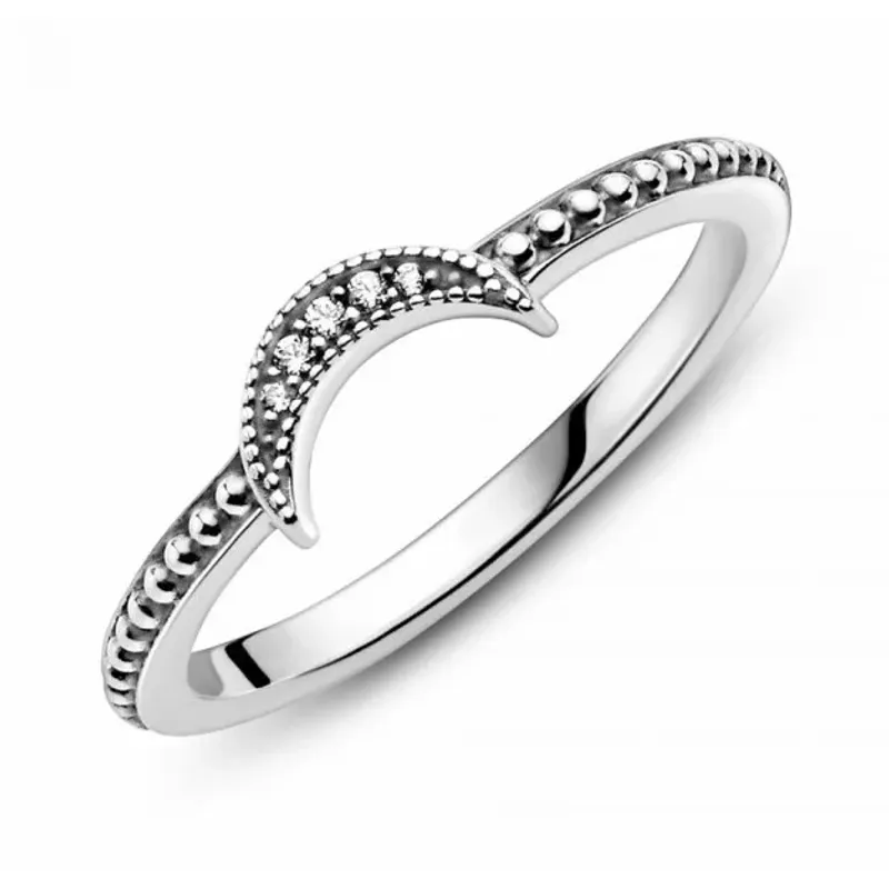 Pandora Crescent Moon Beaded Ring 199156C01-52