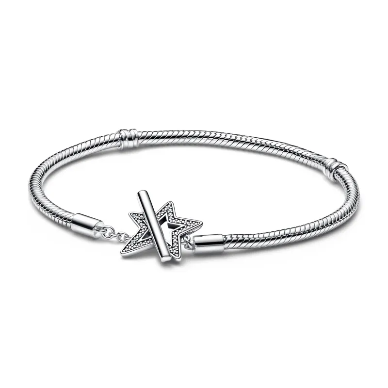 Pandora Pulseira Pandora Moments com fecho em T Estrela Brilhante 592357C01-16