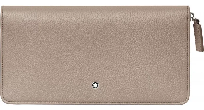 Montblanc Leather Meisterstück Soft Grain Wallet 8Cc Zip Bej 111218
