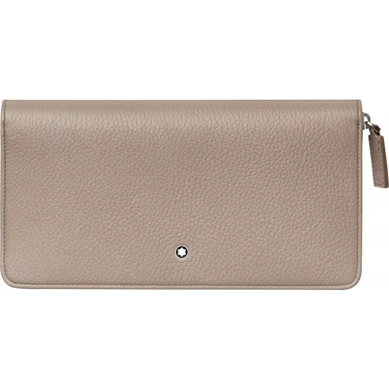 Montblanc Leather Meisterstück Soft Grain Wallet 8Cc Zip Bej 111218