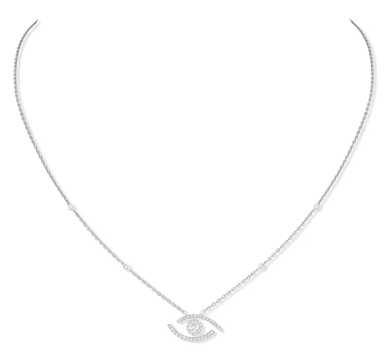 Messika Fio Lucky Eye ouro branco com diamantes MEK.35.FI.07525.WG