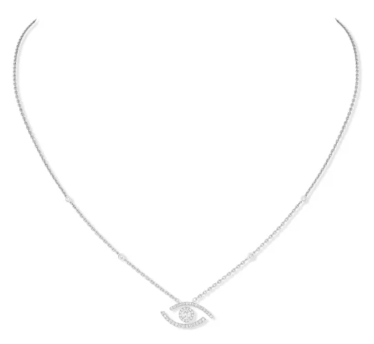 Image White gold Necklace with diamonds Lucky Eye