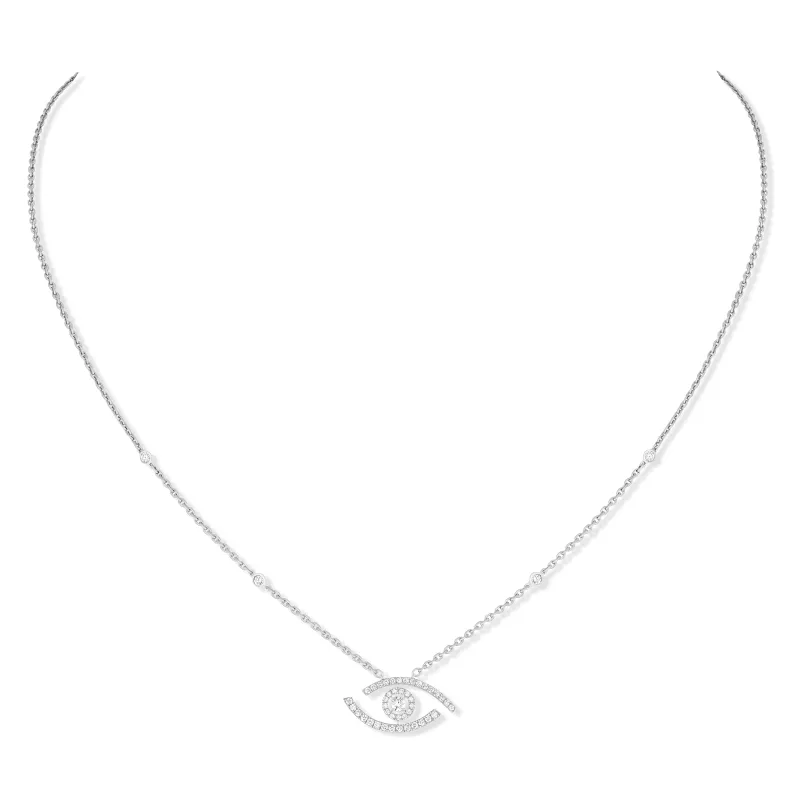 Messika Fio Lucky Eye ouro branco com diamantes MEK.35.FI.07525.WG