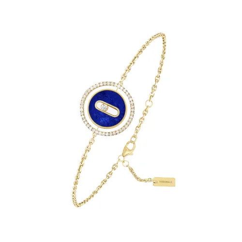 Image Lucky Lapis Lazuli Yellow Gold Bracelet with Diamonds