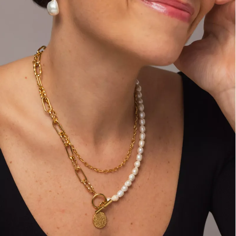 One Pearly Gold Necklace OJNN48G