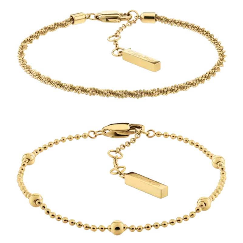 Calvin Klein Pulseira Dupla Dourada 35000948