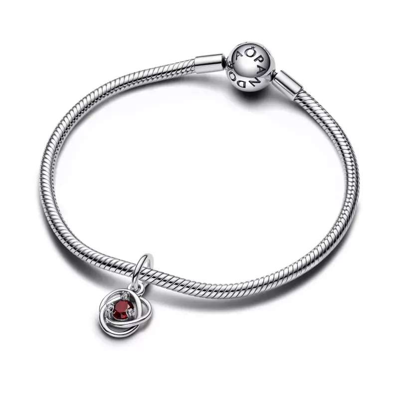 Pandora Conta Pendente Círculo Eternidade Vermelho 793125C01