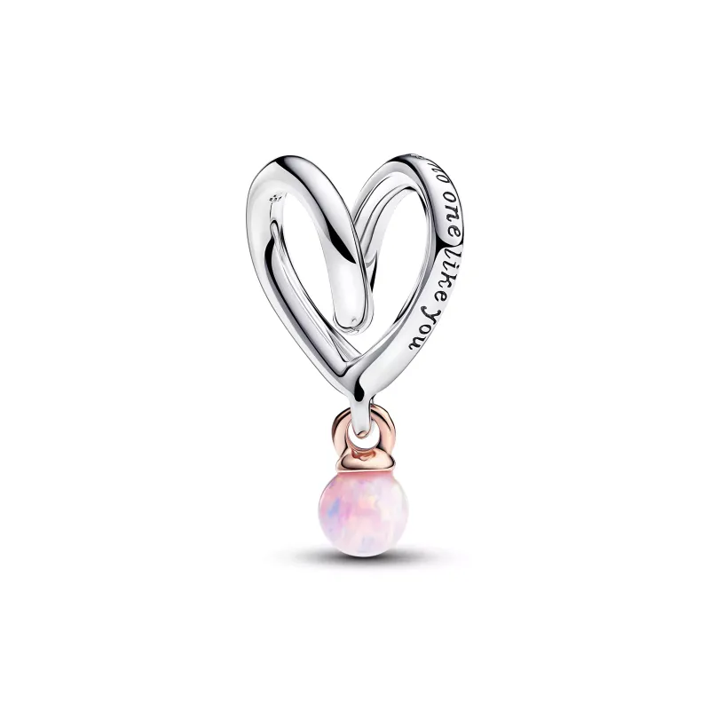 Pandora Wrapped heart sterling silver and 14k rose-gold plated charm 783242C01