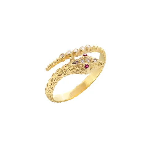 Imagem Anel Ouro Amarelo Serpente