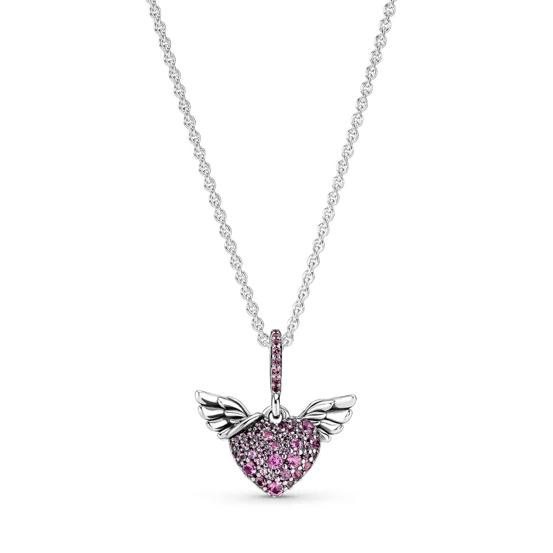 Pandora Colar Pavé Heart & Angel Wings 398505C02-45