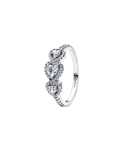 Image Anel Triplo com Zircónias em Coração